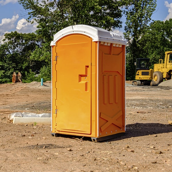 how often are the porta potties cleaned and serviced during a rental period in Eldridge